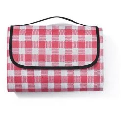 LITZEE Couverture De Pique-Nique Couverture De Plage Tapis De Pique-Nique Couverture De Camping Imperméable Anti-Sable Pour Famille Amis Plage Camping Voyage Utilisation (90*150cm, Rouge)