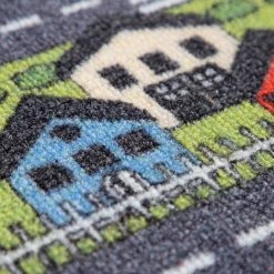 Paco Home Tapis De Jeu Tapis Pour Enfants Chambre D'Enfant Motifs Rues Avec Voiture, Gris 80x150 Cm -Tapis et paillasson Soldes 55835370 3