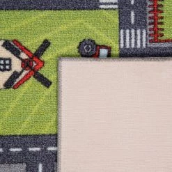 Paco Home Tapis De Jeu Tapis Pour Enfants Chambre D'Enfant Motifs Rues Avec Voiture, Gris 80x150 Cm -Tapis et paillasson Soldes 55835370 4