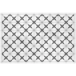 OZAIA Tapis Vinyle Effet Carreaux De Ciment TEMPORI - 120 X 180 Cm - Noir Et Blanc - Noir, Blanc