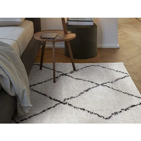 OZAIA Tapis Style Berbère LIGHT B - Beige Et Noir - 80 X 150 Cm - Noir, Ivoire 2 OZAIA Tapis Style Berbère LIGHT B - Beige Et Noir - 80 X 150 Cm - Noir, Ivoire – Image 2