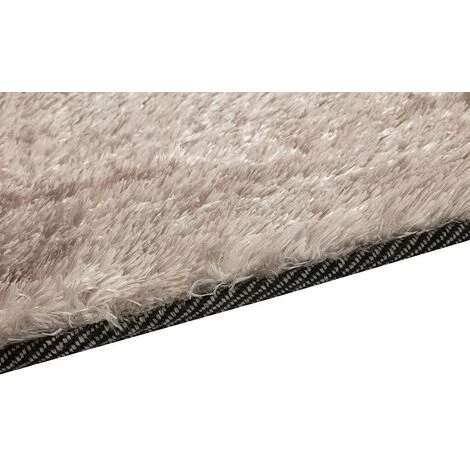 OZAIA Tapis Shaggy à Poils Longs Rond En Microfibre Brillant TAIKO - D. 200 Cm - Taupe - Taupe 3 OZAIA Tapis Shaggy à Poils Longs Rond En Microfibre Brillant TAIKO - D. 200 Cm - Taupe - Taupe – Image 3