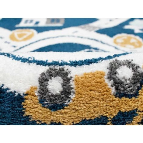 OZAIA Tapis Enfant ROADY - 100 X 150 Cm - Bleu, Beige Et Jaune - Bleu Nuit 3 OZAIA Tapis Enfant ROADY - 100 X 150 Cm - Bleu, Beige Et Jaune - Bleu Nuit – Image 3