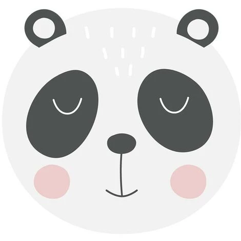 OZAIA Tapis Vinyle Enfant Rond PANDI - D. 145 Cm - Modèle Panda - Noir, Blanc 1 OZAIA Tapis Vinyle Enfant Rond PANDI - D. 145 Cm - Modèle Panda - Noir, Blanc