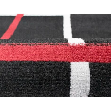 OZAIA Tapis Géométrique CUBIO - 200 X 290 Cm - Noir, Blanc Et Rouge - Noir 2 OZAIA Tapis Géométrique CUBIO - 200 X 290 Cm - Noir, Blanc Et Rouge - Noir – Image 2