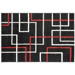 OZAIA Tapis Géométrique CUBIO - 200 X 290 Cm - Noir, Blanc Et Rouge - Noir 5 OZAIA Tapis Géométrique CUBIO - 200 X 290 Cm - Noir, Blanc Et Rouge - Noir -Tapis et paillasson Soldes 55884956 3