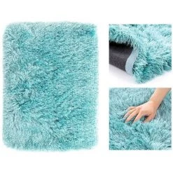 FLHF Tapis Shaggy Bleu Clair, 140x200 Cm