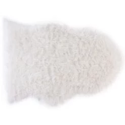 OZAIA Descente De Lit Imitation Peau De Mouton SHEEP - 90 X 65 Cm - Blanc