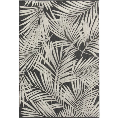 DÉCOWEB Tapis D'extérieur Ou De Salon - Baroque Tropical - Noir Et écru - 120 X 170 Cm 1 DÉCOWEB Tapis D'extérieur Ou De Salon - Baroque Tropical - Noir Et écru - 120 X 170 Cm