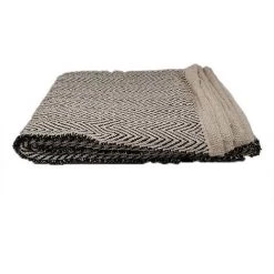 Tapis De Salon 120 X 170 Cm - 100% Coton - Noir - Motif 1 - SILUMEN