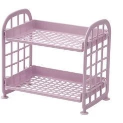 LUCKY-88 Support à Bijoux Cosmétiques De Bureau, Support De Rangement Pliant à Double Couche, Support De Rangement Simple Pour Support De Salle De Bain De Bureau à Domicile (violet Clair)