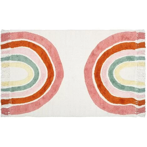 OZAIA Tapis Enfant Arc-en-ciel En Coton Fait Main ARCHY - 90 X 130 Cm - Multicolore - Multicolore 1 OZAIA Tapis Enfant Arc-en-ciel En Coton Fait Main ARCHY - 90 X 130 Cm - Multicolore - Multicolore