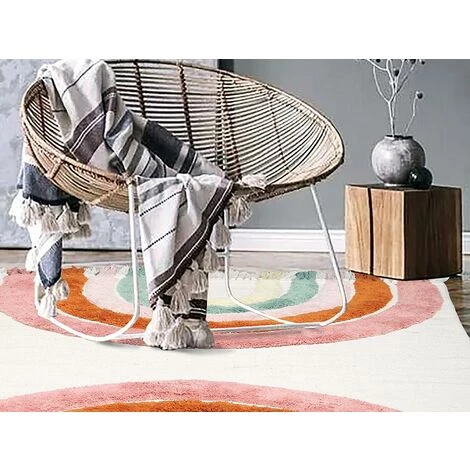 OZAIA Tapis Enfant Arc-en-ciel En Coton Fait Main ARCHY - 90 X 130 Cm - Multicolore - Multicolore 4 OZAIA Tapis Enfant Arc-en-ciel En Coton Fait Main ARCHY - 90 X 130 Cm - Multicolore - Multicolore – Image 4