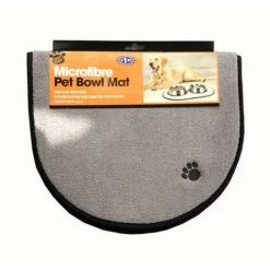 NO-NAME Venteo - Tapis Microfibre Chiens Et Chats - Tapis De Nourriture Anti-dérapant - Noir Ou Gris - Adulte - Lavable En Machine