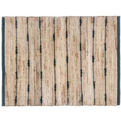 ATMOSPHERA, CRÉATEUR D'INTÉRIEUR Tapis Jute 60x90 Cm Ray Bleu Canard - Bleu