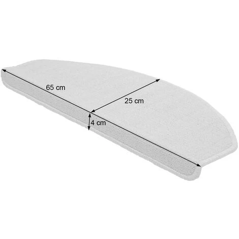 DéCOSHOP26 Lot De 15 Tapis D'escalier Protection D'escalier Antidérapant 65x25cm Semi-circulaire Gris - Gris 4 DéCOSHOP26 Lot De 15 Tapis D'escalier Protection D'escalier Antidérapant 65x25cm Semi-circulaire Gris - Gris – Image 4