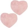 MACARON Fausse Peau Mouton Rose (Lot De 2) 40 X 30 CmTapis Tout Doux En Forme De Coeur Rose Pour Salon, Chambre, Canapé, Sol, Nurserie Et Autres LO-Ron