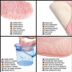 MACARON Fausse Peau Mouton Rose (Lot De 2) 40 X 30 CmTapis Tout Doux En Forme De Coeur Rose Pour Salon, Chambre, Canapé, Sol, Nurserie Et Autres LO-Ron -Tapis et paillasson Soldes 56570555 3