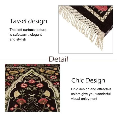 MACARON Tapis De Prière Musulmans, Muslim Prayer Rug, Tapis De Prière épais Rectangulaire En Polyester Pour La Méditation Et Le Pèlerinage (marron)LO-Ron 3 MACARON Tapis De Prière Musulmans, Muslim Prayer Rug, Tapis De Prière épais Rectangulaire En Polyester Pour La Méditation Et Le Pèlerinage (marron)LO-Ron – Image 3