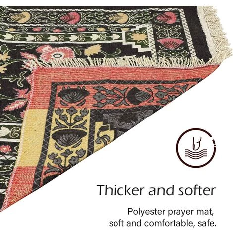 MACARON Tapis De Prière Musulmans, Muslim Prayer Rug, Tapis De Prière épais Rectangulaire En Polyester Pour La Méditation Et Le Pèlerinage (marron)LO-Ron 4 MACARON Tapis De Prière Musulmans, Muslim Prayer Rug, Tapis De Prière épais Rectangulaire En Polyester Pour La Méditation Et Le Pèlerinage (marron)LO-Ron – Image 4