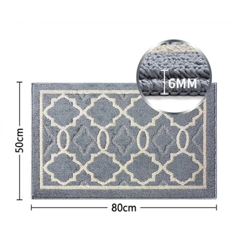 MACARON Paillasson Antidérapant,Tapis De Porte Intérieur Et Extérieur | Absorbant Et Résistant,Tapis D'entrée Lavable En Machine,Anti-Poussière - 50 X 80 Cm,Gris LO-Ron 2 MACARON Paillasson Antidérapant,Tapis De Porte Intérieur Et Extérieur | Absorbant Et Résistant,Tapis D'entrée Lavable En Machine,Anti-Poussière - 50 X 80 Cm,Gris LO-Ron – Image 2
