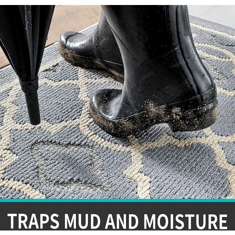 MACARON Paillasson Antidérapant,Tapis De Porte Intérieur Et Extérieur | Absorbant Et Résistant,Tapis D'entrée Lavable En Machine,Anti-Poussière - 50 X 80 Cm,Gris LO-Ron 5 MACARON Paillasson Antidérapant,Tapis De Porte Intérieur Et Extérieur | Absorbant Et Résistant,Tapis D'entrée Lavable En Machine,Anti-Poussière - 50 X 80 Cm,Gris LO-Ron – Image 5