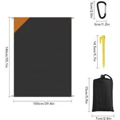 SUPERSELLER Tapis De Camping Ultra-léger Résistant à L'eau Avec Poche Triangulaire Tapis De Plage Sans Sable Couverture De Pique-nique Couverture De Plage Anti-sable , Rouge - Rouge -Tapis et paillasson Soldes 56806811 3