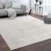 Paco Home Tapis De Salon Poils Ras Lavable Monochrome Style Moderne Argent 60x100 Cm
