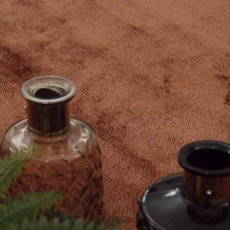 Paco Home Tapis De Salon Poils Ras Lavable Monochrome Style Moderne Cuivre 80x150 Cm 3 Paco Home Tapis De Salon Poils Ras Lavable Monochrome Style Moderne Cuivre 80x150 Cm – Image 3