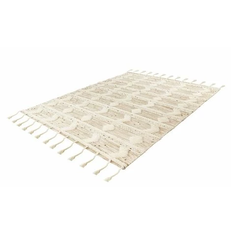 Paris Prix - Tapis Bohème Tissé Fait à La Main "bohist" Crème & Kaki 80 X 150 Cm 2 Paris Prix - Tapis Bohème Tissé Fait à La Main "bohist" Crème & Kaki 80 X 150 Cm – Image 2