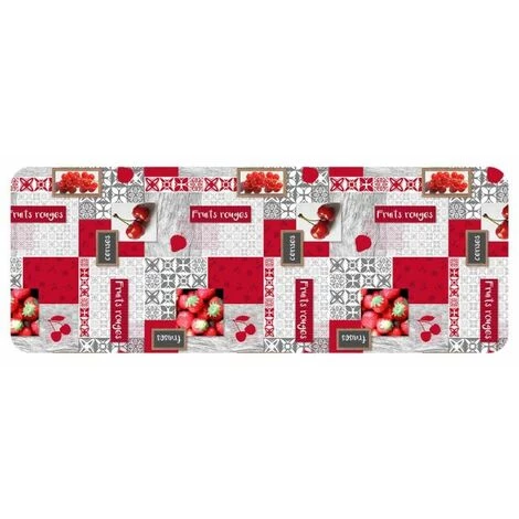 Paris Prix - Tapis Déco Imprimé "fraisia" 45x120cm Rouge 1 Paris Prix - Tapis Déco Imprimé "fraisia" 45x120cm Rouge