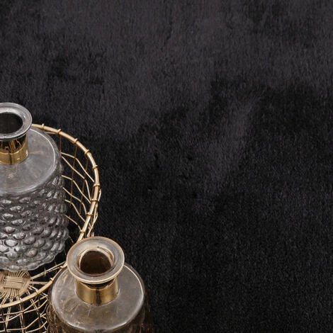 Paco Home Tapis De Salon Poils Ras Lavable Monochrome Style Moderne Noir 60x100 Cm 3 Paco Home Tapis De Salon Poils Ras Lavable Monochrome Style Moderne Noir 60x100 Cm – Image 3