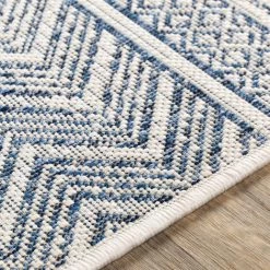 SURYA - Tapis Extérieur Terrasse Ou Balcon - Géométrique Bohème - MIA - 130x180cm - Bleu Et Blanc -Tapis et paillasson Soldes 57164832 3