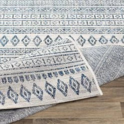 SURYA - Tapis Extérieur Terrasse Ou Balcon - Géométrique Bohème - MIA - 130x180cm - Bleu Et Blanc -Tapis et paillasson Soldes 57164832 4