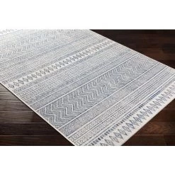 SURYA - Tapis Extérieur Terrasse Ou Balcon - Géométrique Bohème - MIA - 130x180cm - Bleu Et Blanc -Tapis et paillasson Soldes 57164832 5