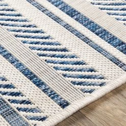 SURYA CHLOE - Tapis ExtÃ©rieur RayÃ© , Bleu Et Blanc - 160x231cm -Tapis et paillasson Soldes 57164836 3