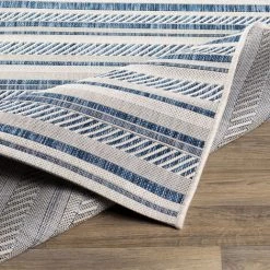 SURYA CHLOE - Tapis ExtÃ©rieur RayÃ© , Bleu Et Blanc - 160x231cm -Tapis et paillasson Soldes 57164836 4