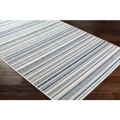 SURYA CHLOE - Tapis ExtÃ©rieur RayÃ© , Bleu Et Blanc - 160x231cm -Tapis et paillasson Soldes 57164836 5