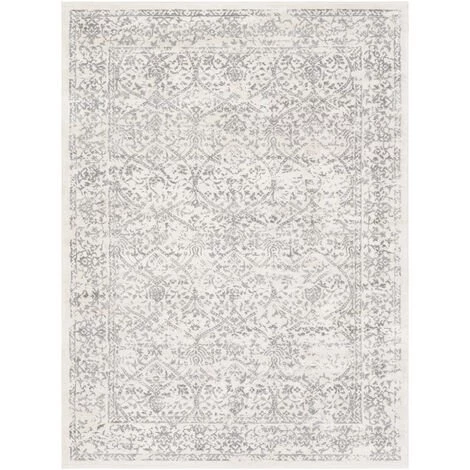 SURYA - Tapis De Salon Et Chambre - Vintage Oriental - MARGAUX - 160x216cm - Blanc Et Gris 1 SURYA - Tapis De Salon Et Chambre - Vintage Oriental - MARGAUX - 160x216cm - Blanc Et Gris