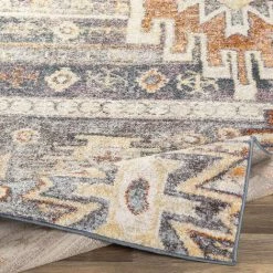 SURYA - Tapis De Salon Et Chambre - Vintage Éthnique Bohème - ROMANE - 160x220cm - Gris Et Orange 8 SURYA - Tapis De Salon Et Chambre - Vintage Éthnique Bohème - ROMANE - 160x220cm - Gris Et Orange -Tapis et paillasson Soldes 57164898 4