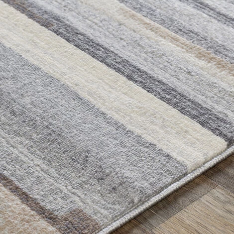 SURYA - Tapis De Salon Et Chambre - Géométrique Rayé - OLIVIA - 160x216cm - Camel Et Gris 3 SURYA - Tapis De Salon Et Chambre - Géométrique Rayé - OLIVIA - 160x216cm - Camel Et Gris – Image 3
