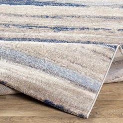 SURYA CHARLOTTE - Tapis Abstrait, Bleu, Taupe Et Gris - 160x216cm -Tapis et paillasson Soldes 57164917 4