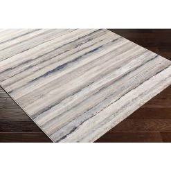 SURYA CHARLOTTE - Tapis Abstrait, Bleu, Taupe Et Gris - 160x216cm -Tapis et paillasson Soldes 57164917 5