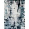 SURYA GIULIA - Tapis Abstrait, Gris ArgentÃ© Et Bleu Marine - 160x220cm