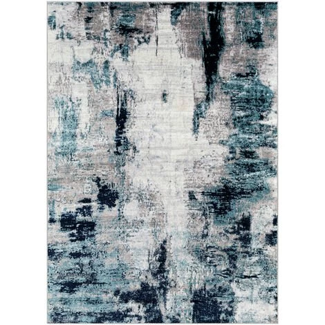 SURYA GIULIA - Tapis Abstrait, Gris Argenté Et Bleu Marine - 160x220cm 1 SURYA GIULIA - Tapis Abstrait, Gris Argenté Et Bleu Marine - 160x220cm