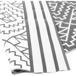 IDMARKET Tapis Extérieur ZIA Gris Et Blanc 160 X 240 CM -Tapis et paillasson Soldes 57204745 3