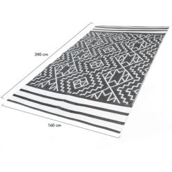 IDMARKET Tapis Extérieur ZIA Gris Et Blanc 160 X 240 CM -Tapis et paillasson Soldes 57204745 4