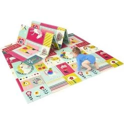 DREMADE DREAMADE Tapis D'Éveil Et De Jeu Pliable Pour Bébé En XPE, Tapis Rampant 180x200x1,4 CM Avec 2 Faces Différents Images Et Sac De Rangement, Idéal Pour L'Intérieur Et L'Extérieur