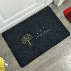 DENUOTOP Paillasson, Tapis D'entrée Antidérapant, Nombreux Motifs Au Choix, Grau Blatt, 50 X 80 Cm (Arbre Et Oiseau)