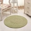 Ensoleillé Tapis Tressé à La Main - Rond - Pour Le Salon, La Chambre à Coucher, La Salle De Bain, La Chambre D'enfant - Vert - 40 X 40 Cm